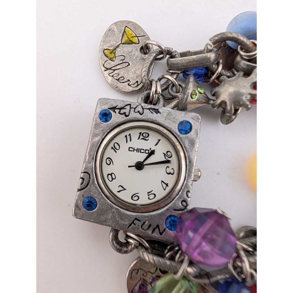 Vintage Chico's Women Fashion‎ Fun Bracelet Quartz Analog 25mm Watch 6"
